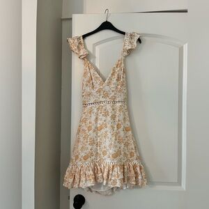 Minkpink orange floral mini dress